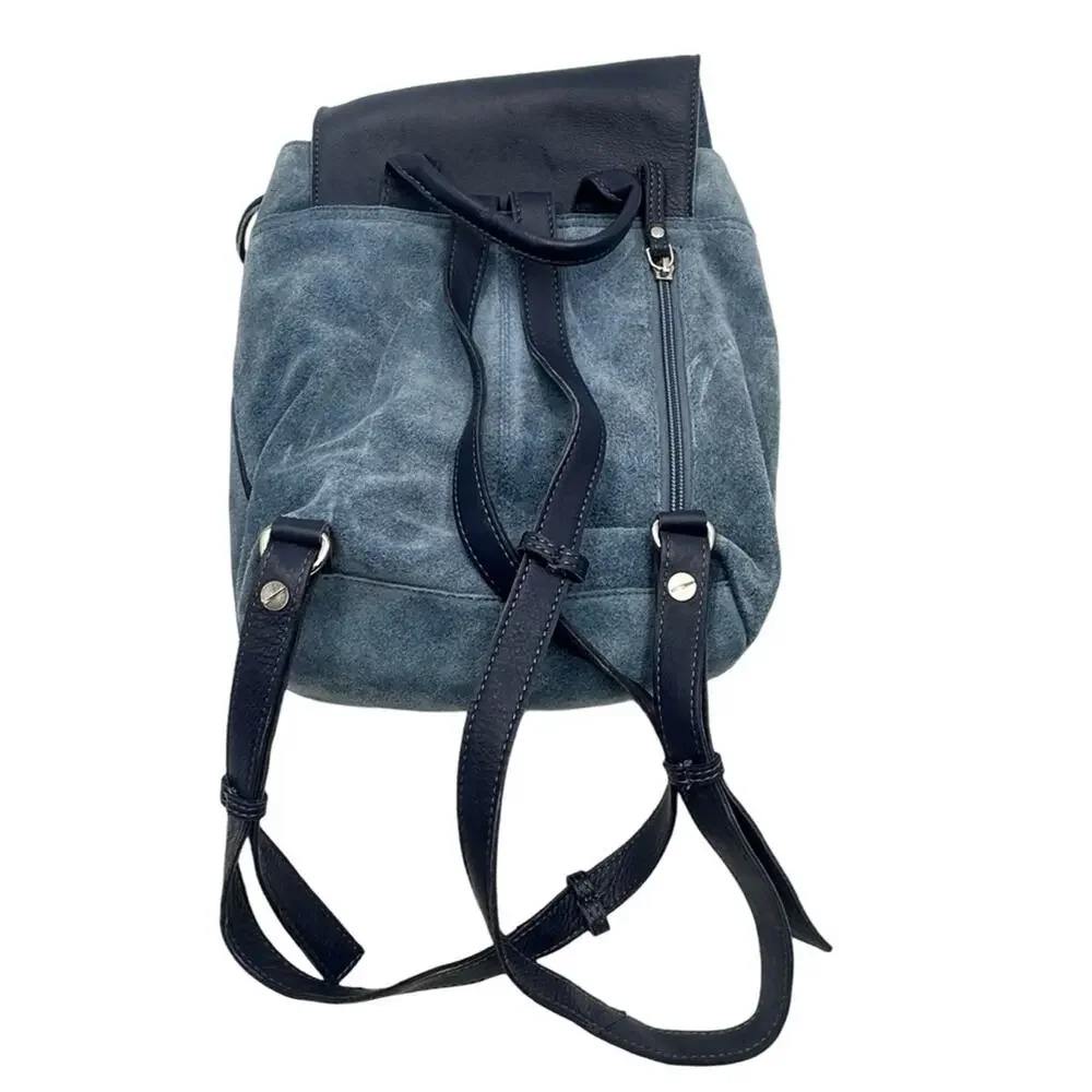 MILO - women's EMILY blue suede leather backpack / CANADA